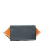 Shoulder Bag Small Tricolor Trapeze Navy Calfskin Leather