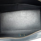 Shoulder Bag Small Tricolor Trapeze Navy Calfskin Leather