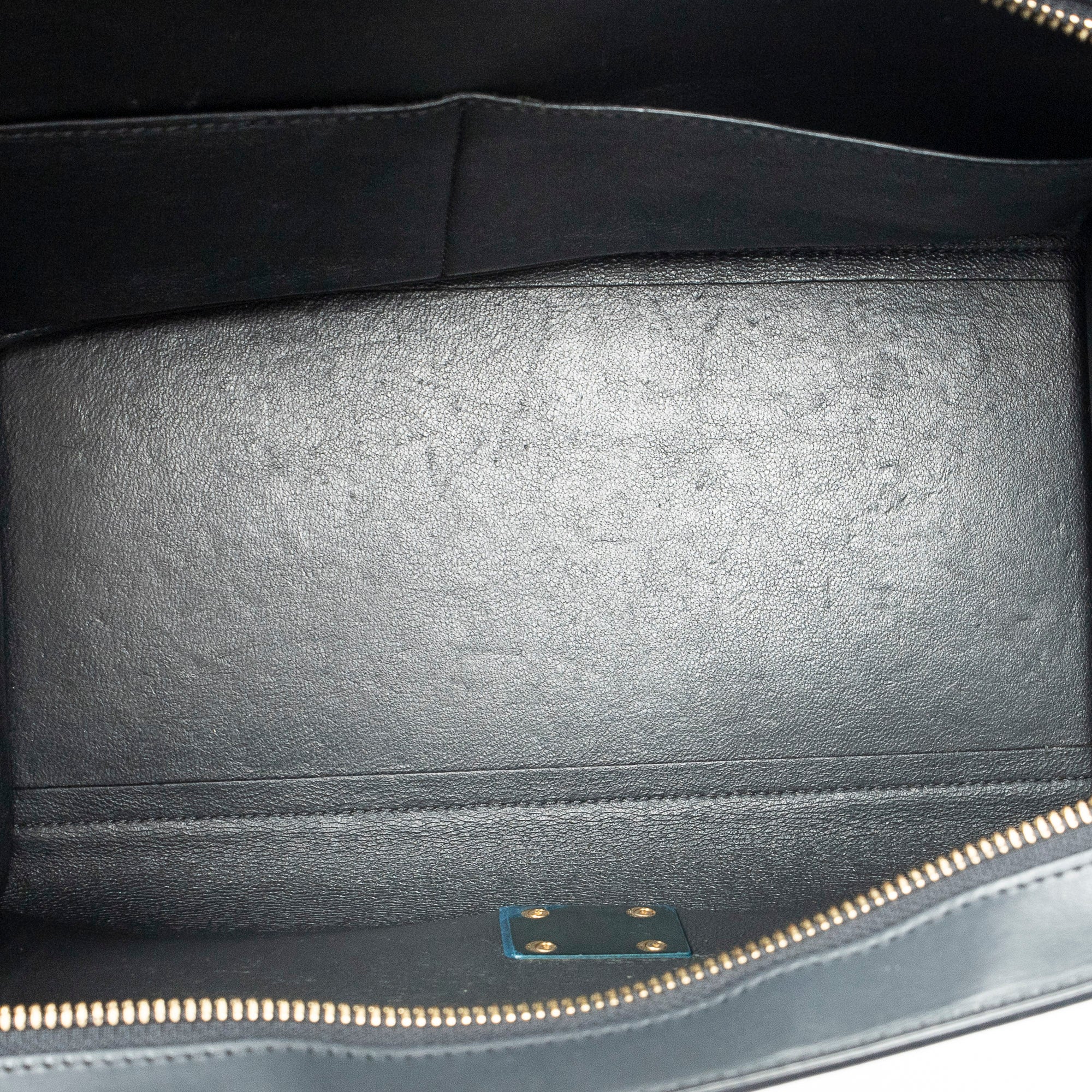 Shoulder Bag Small Tricolor Trapeze Navy Calfskin Leather