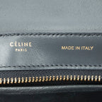 Shoulder Bag Small Tricolor Trapeze Navy Calfskin Leather