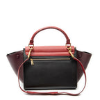 Shoulder Bag Small Tricolor Trapeze Red Calfskin Leather