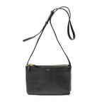 Shoulder Bag Small Trio Crossbody Black Calfskin Leather