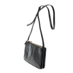 Shoulder Bag Small Trio Crossbody Black Calfskin Leather