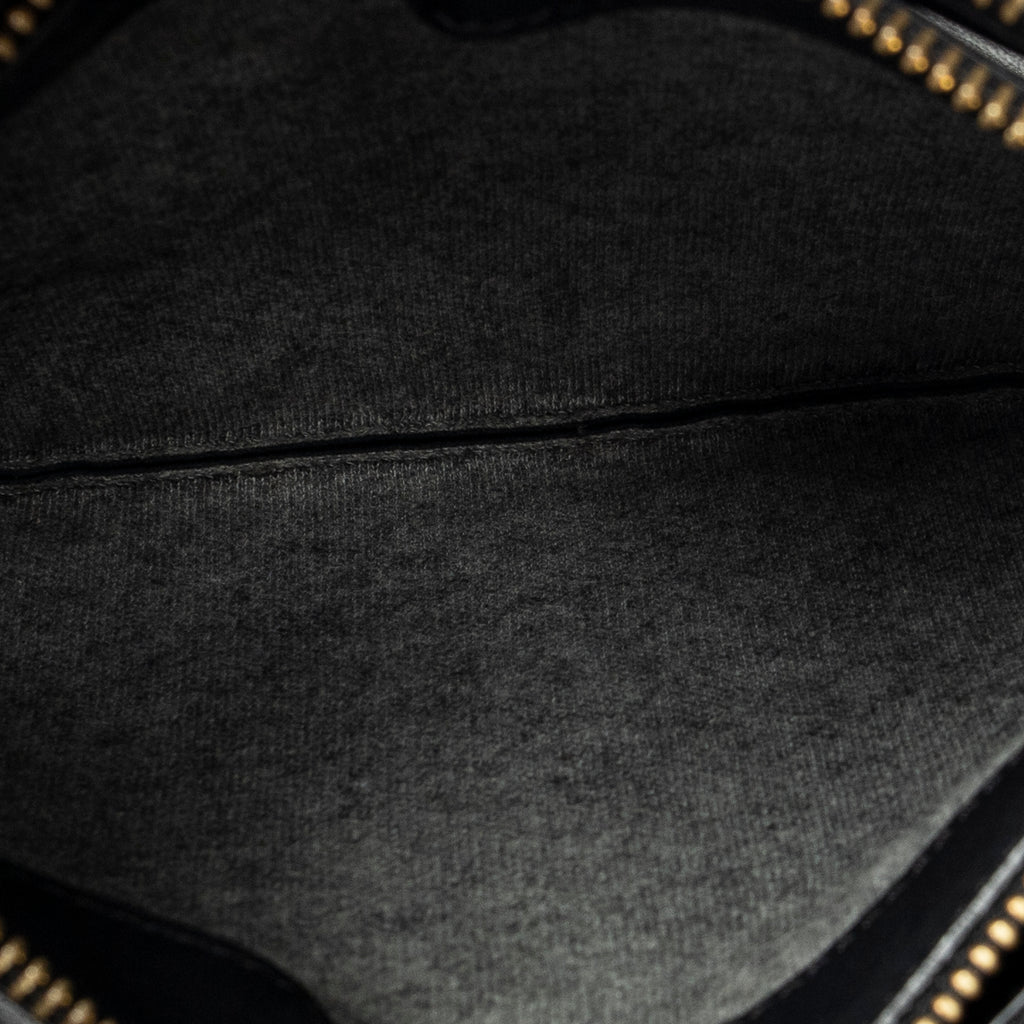 Shoulder Bag Small Trio Crossbody Black Calfskin Leather