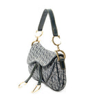 Shoulder Bag Trotter Double Saddle Bag Navy Diorissimo Canvas
