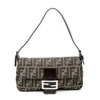Shoulder Bag Baguette Tan Zucca Canvas