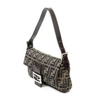 Shoulder Bag Baguette Tan Zucca Canvas