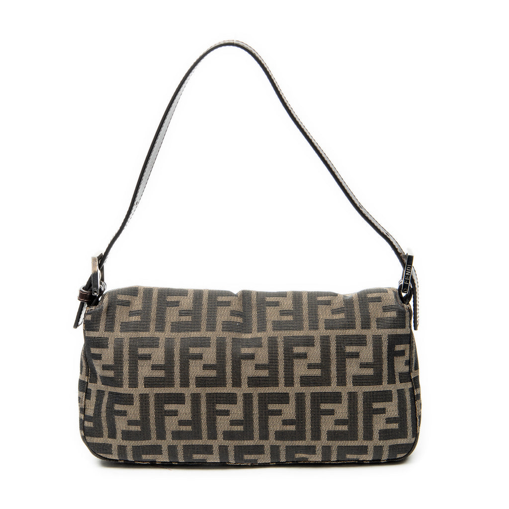Shoulder Bag Baguette Tan Zucca Canvas