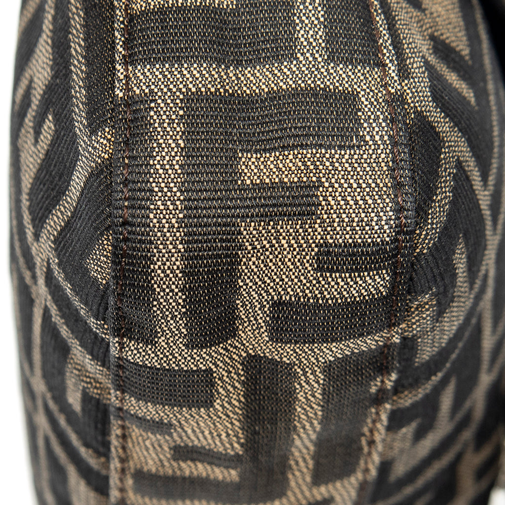 Shoulder Bag Baguette Tan Zucca Canvas