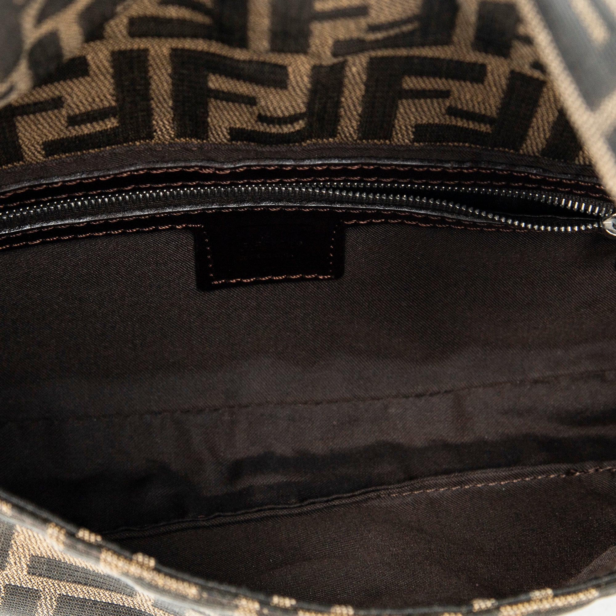 Shoulder Bag Baguette Tan Zucca Canvas