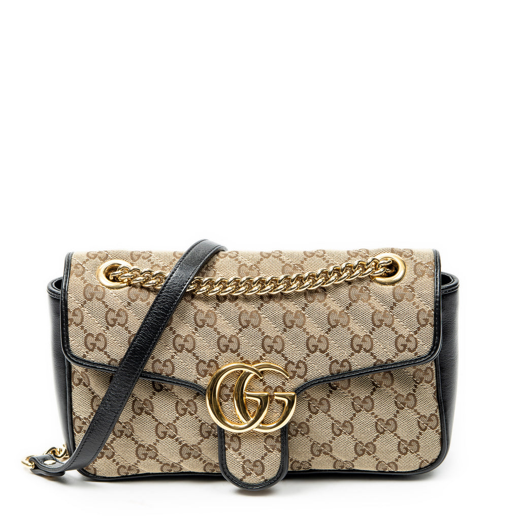 Shoulder Bag Medium GG Marmont Flap Beige Quilted Monogrammed Canvas