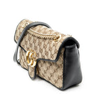 Shoulder Bag Medium GG Marmont Flap Beige Quilted Monogrammed Canvas