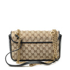 Shoulder Bag Medium GG Marmont Flap Beige Quilted Monogrammed Canvas