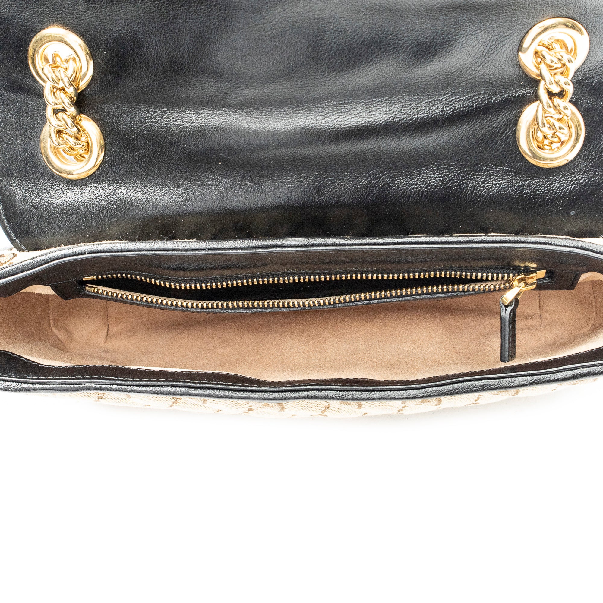 Shoulder Bag Medium GG Marmont Flap Beige Quilted Monogrammed Canvas