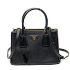 Shoulder Bag Small Galleria Double Zip Tote Black Saffiano Leather