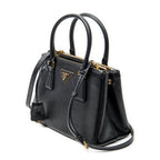Shoulder Bag Small Galleria Double Zip Tote Black Saffiano Leather