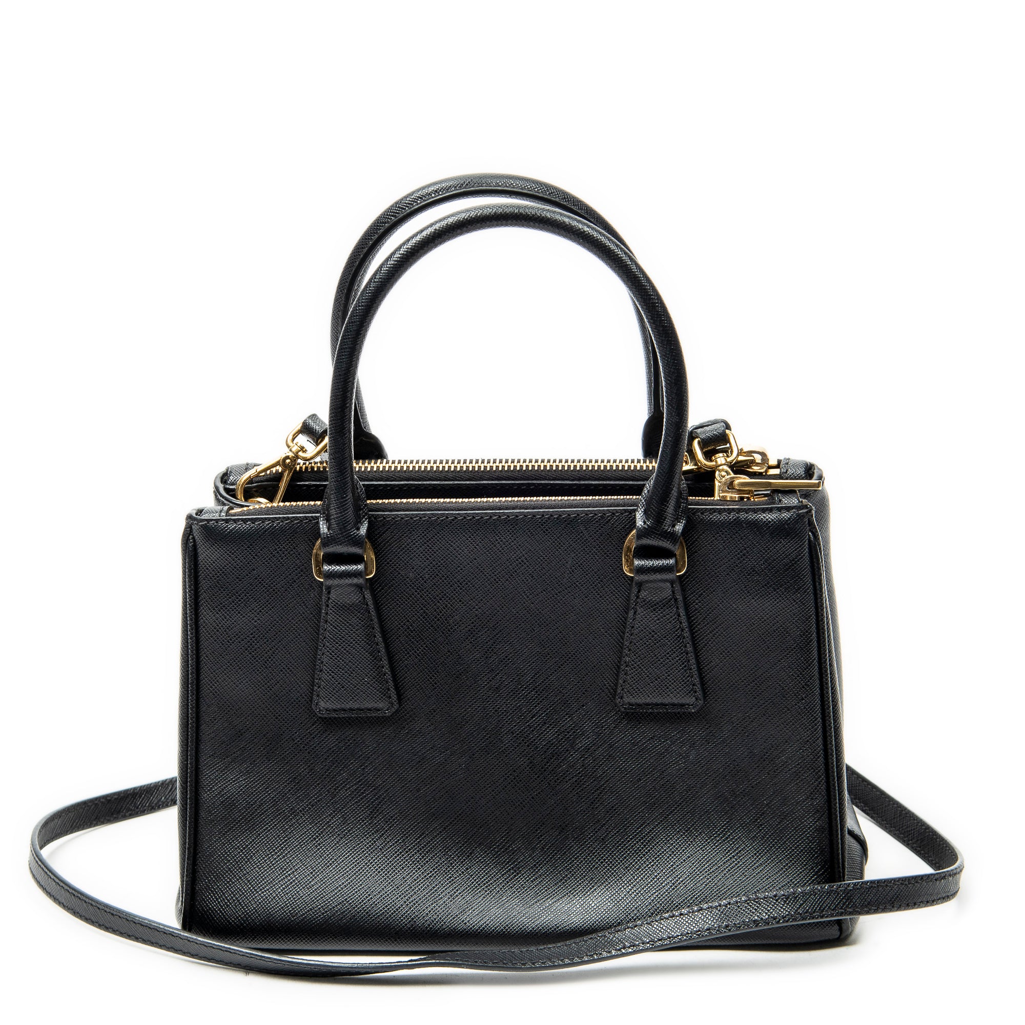 Shoulder Bag Small Galleria Double Zip Tote Black Saffiano Leather