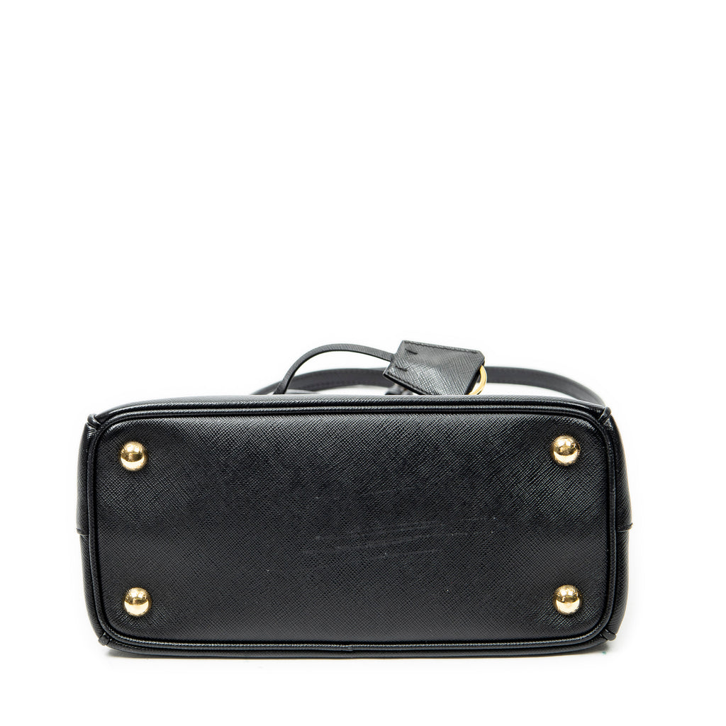 Shoulder Bag Small Galleria Double Zip Tote Black Saffiano Leather