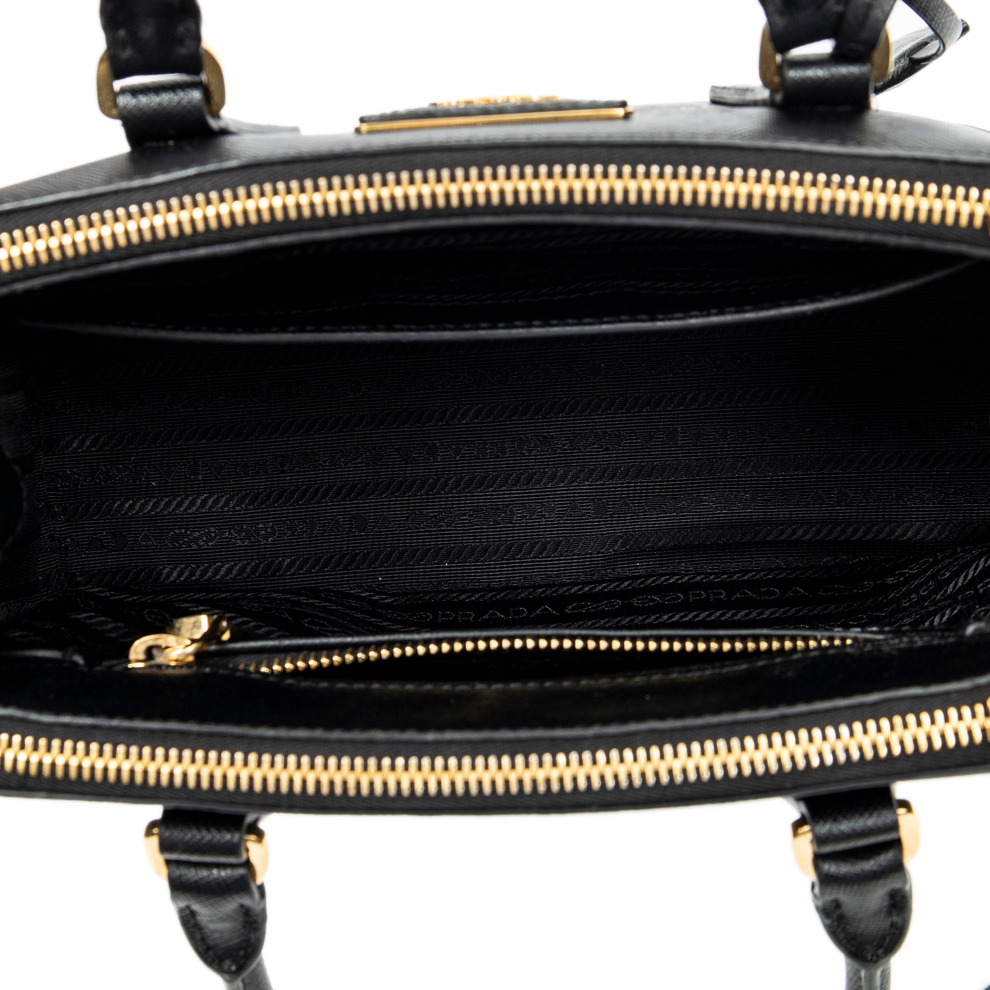 Shoulder Bag Small Galleria Double Zip Tote Black Saffiano Leather