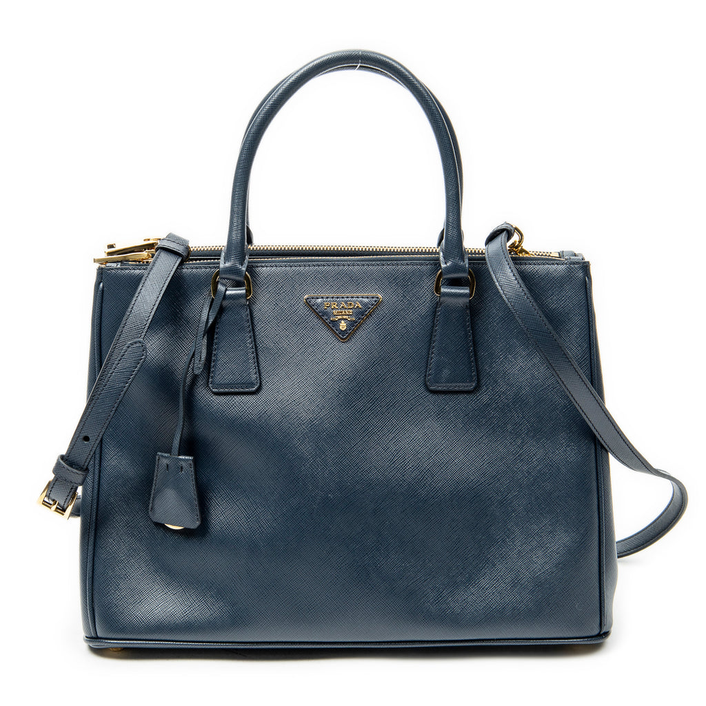 Shoulder Bag Medium Galleria Double Zip Tote Navy Saffiano Leather