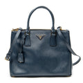 Shoulder Bag Medium Galleria Double Zip Tote Navy Saffiano Leather
