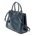 Shoulder Bag Medium Galleria Double Zip Tote Navy Saffiano Leather