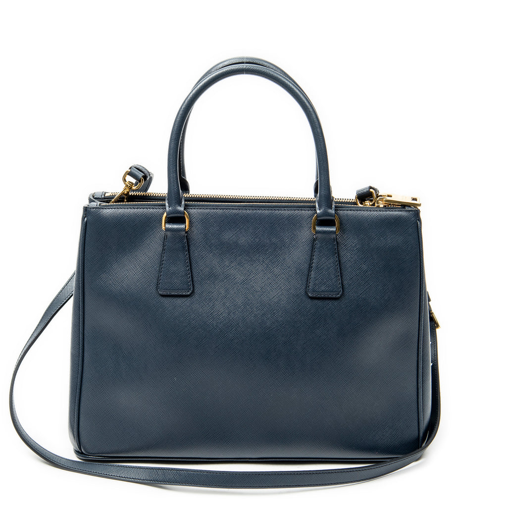 Shoulder Bag Medium Galleria Double Zip Tote Navy Saffiano Leather