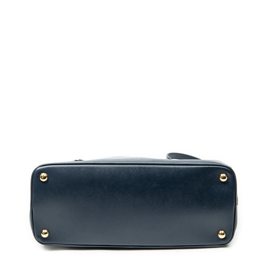 Shoulder Bag Medium Galleria Double Zip Tote Navy Saffiano Leather