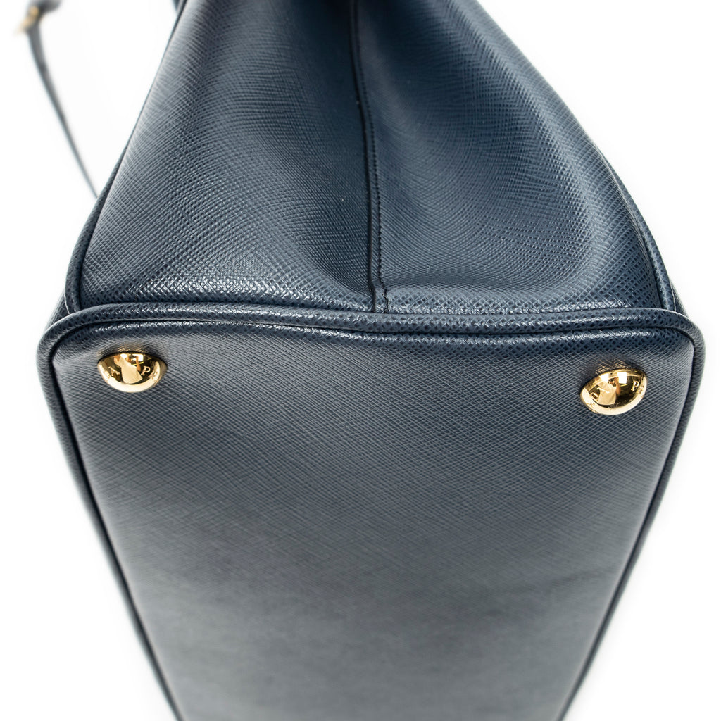 Shoulder Bag Medium Galleria Double Zip Tote Navy Saffiano Leather