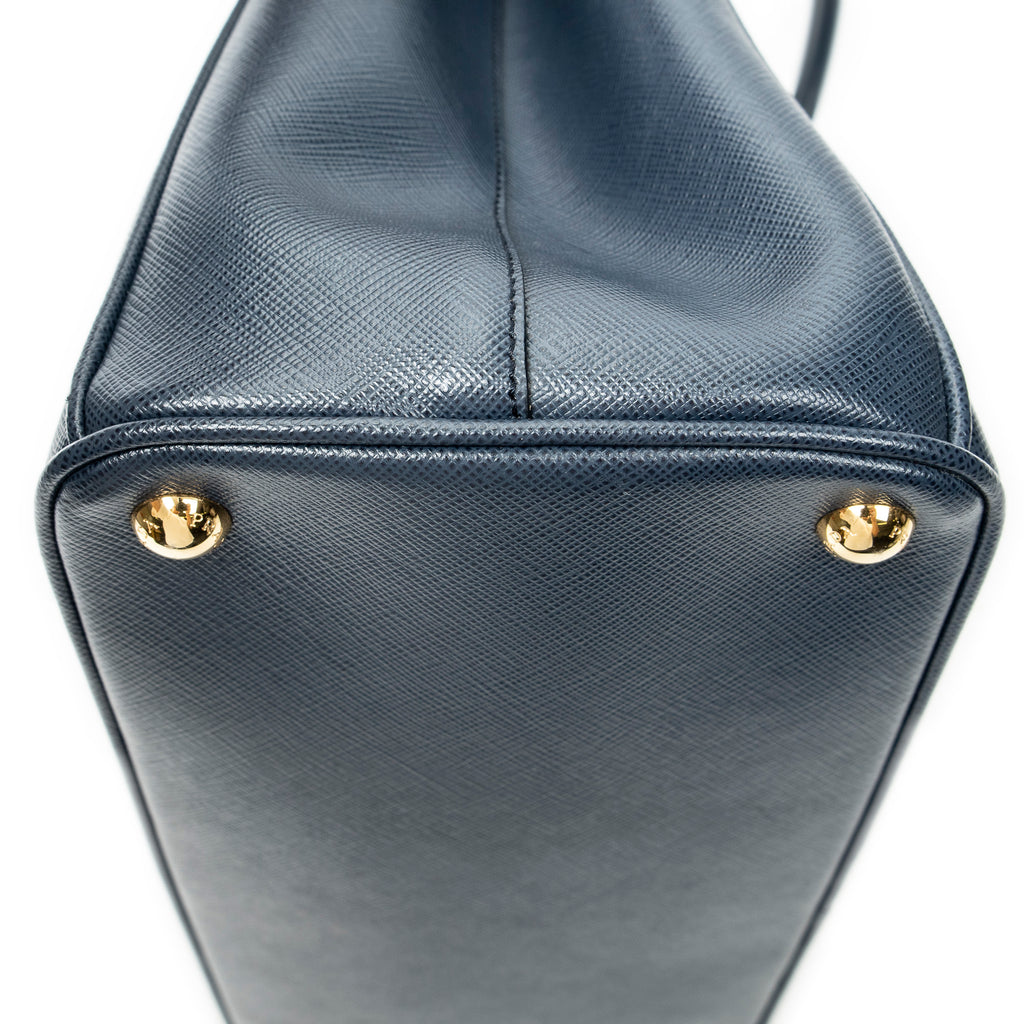 Shoulder Bag Medium Galleria Double Zip Tote Navy Saffiano Leather