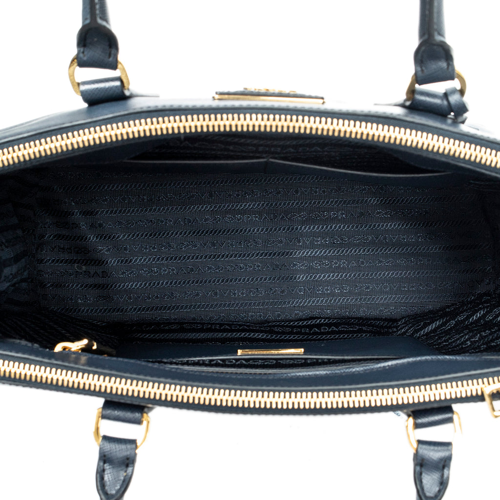 Shoulder Bag Medium Galleria Double Zip Tote Navy Saffiano Leather