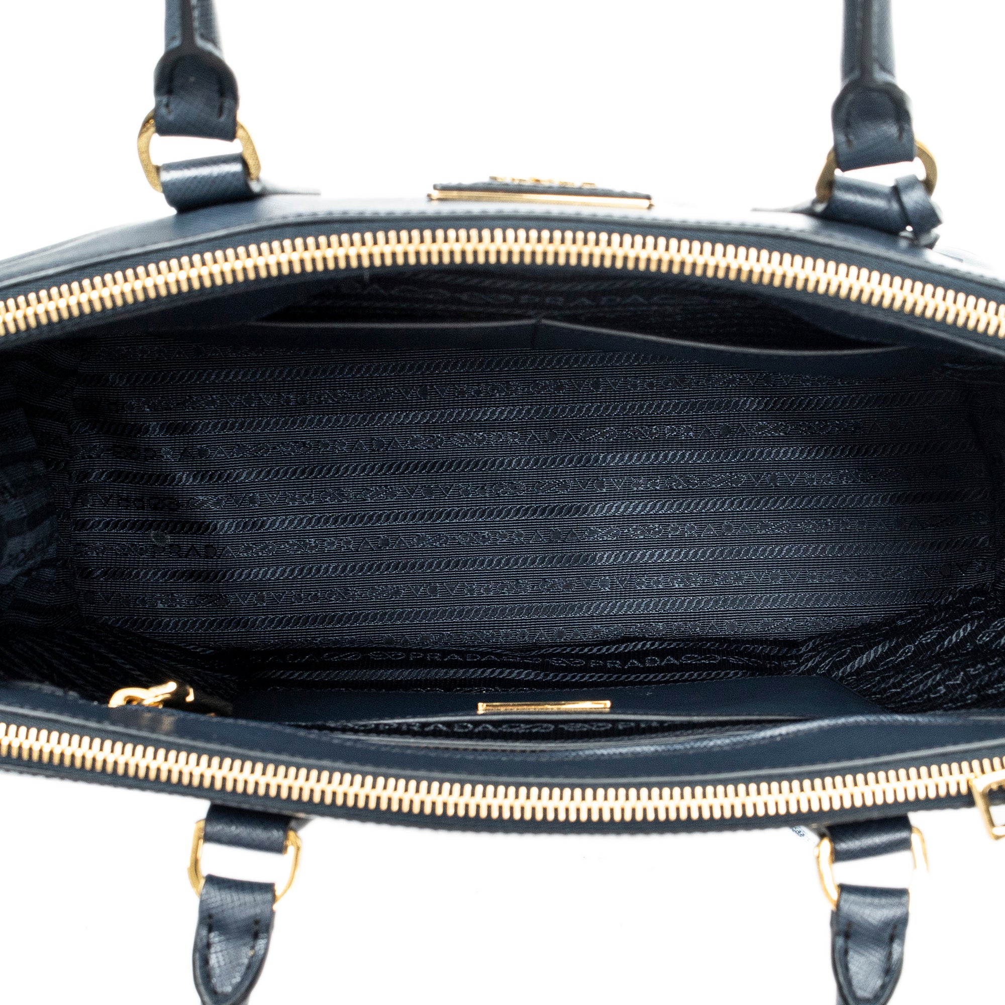 Shoulder Bag Medium Galleria Double Zip Tote Navy Saffiano Leather