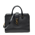 Shoulder Bag Small Monogram Cabas Black Calfskin Leather