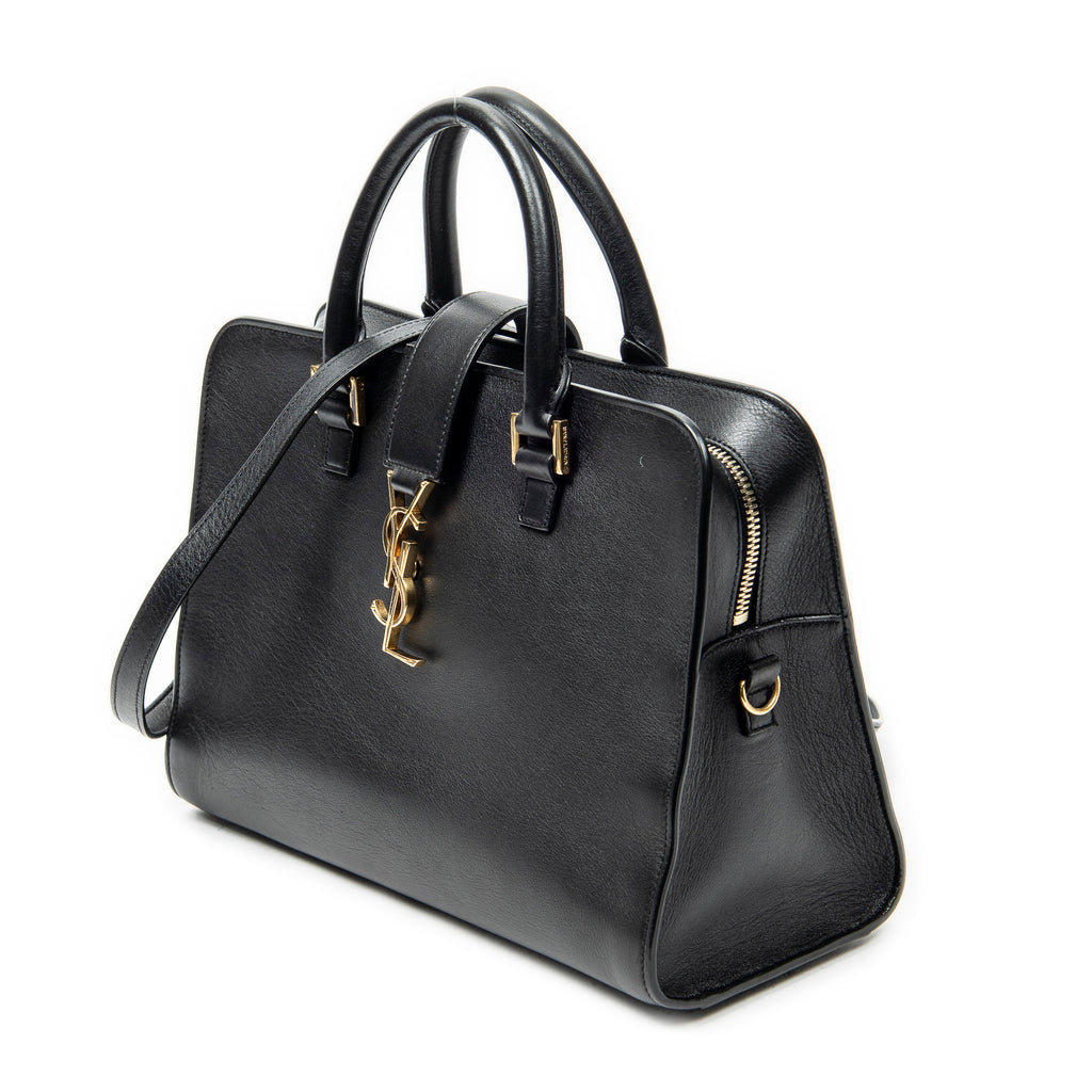 Shoulder Bag Small Monogram Cabas Black Calfskin Leather