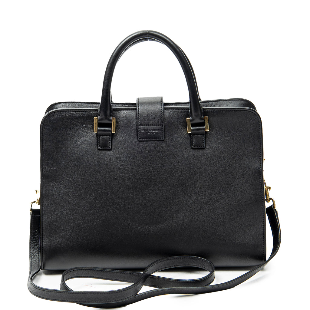 Shoulder Bag Small Monogram Cabas Black Calfskin Leather
