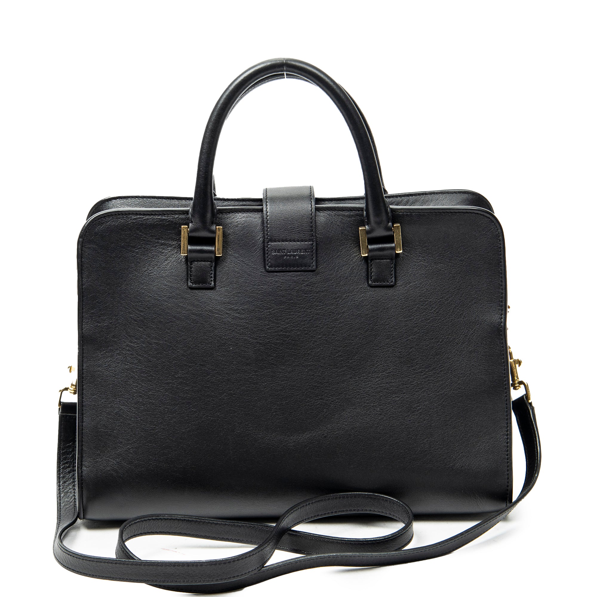 Shoulder Bag Small Monogram Cabas Black Calfskin Leather