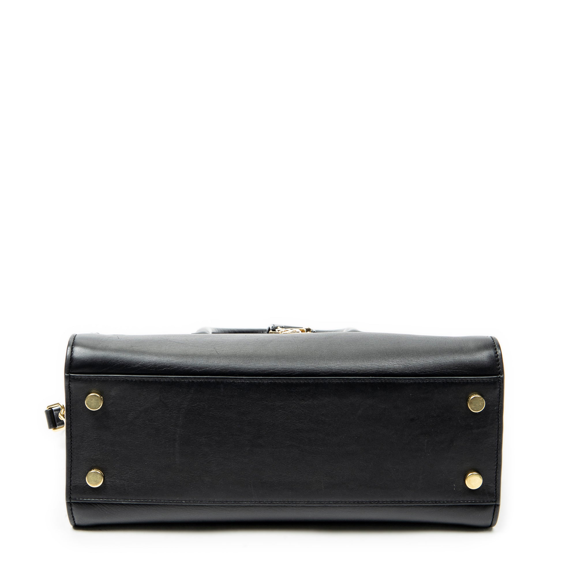 Shoulder Bag Small Monogram Cabas Black Calfskin Leather