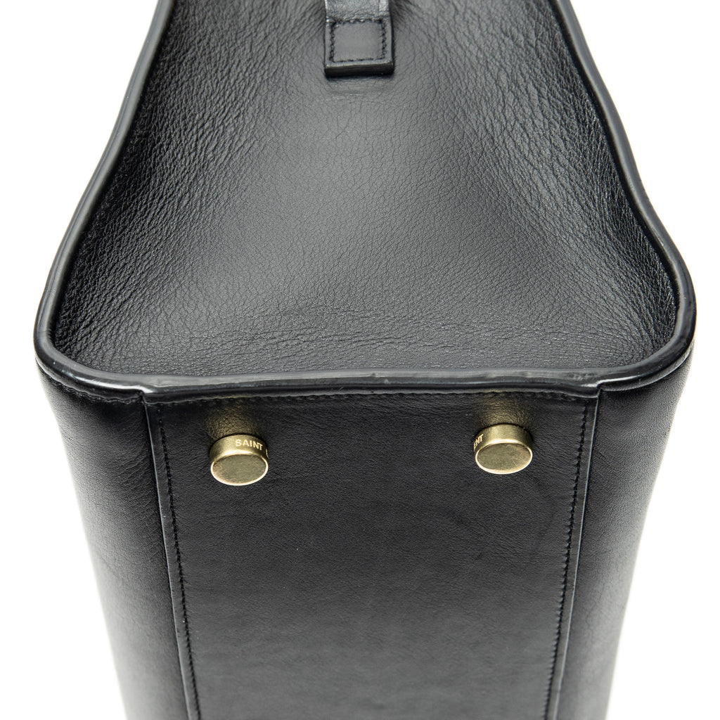 Shoulder Bag Small Monogram Cabas Black Calfskin Leather