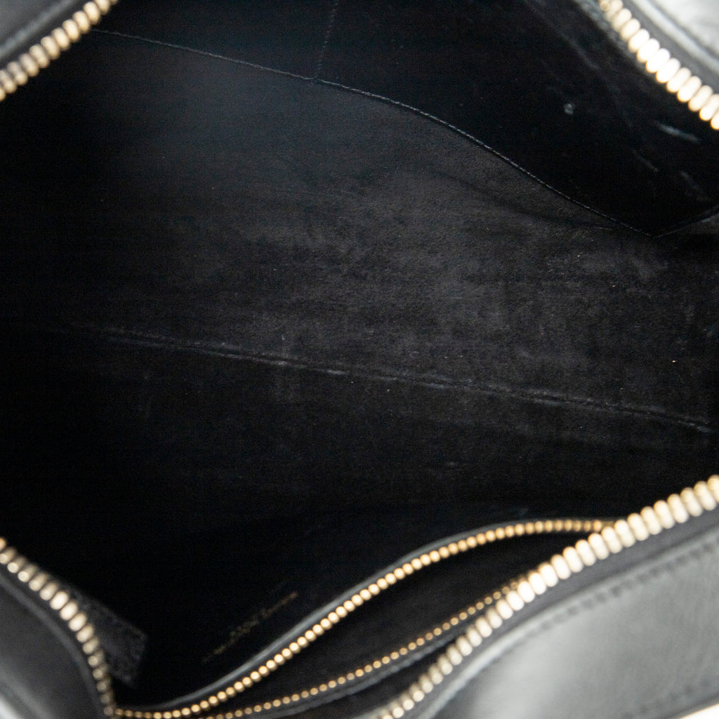 Shoulder Bag Small Monogram Cabas Black Calfskin Leather