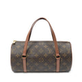 Handbag Papillon 26 Brown Monogram Canvas