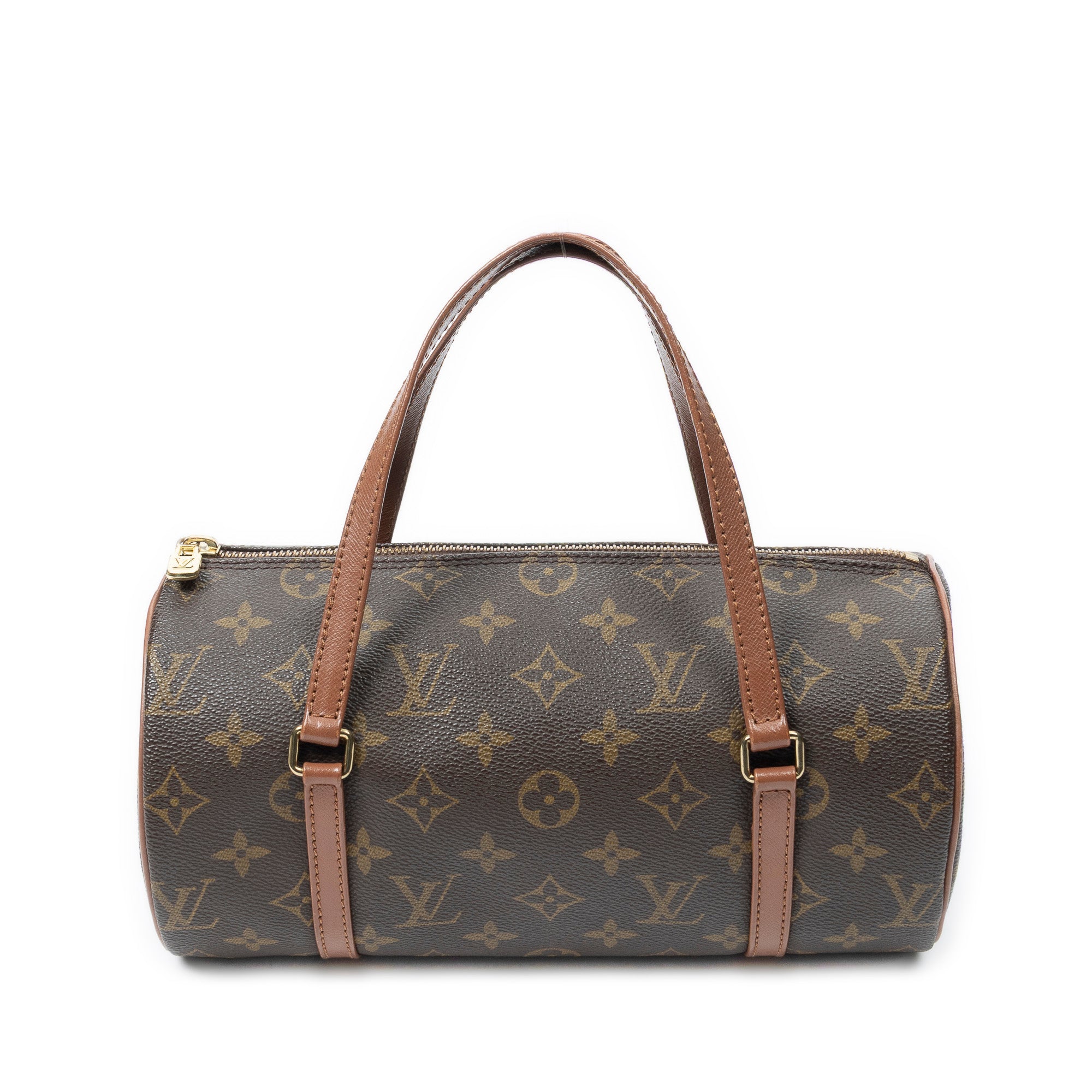 Handbag Papillon 26 Brown Monogram Canvas