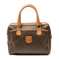 Handbag Vintage Small Slip Pocket Boston Brown Macadam Coated Canvas
