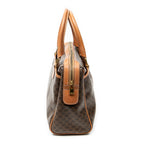 Handbag Vintage Small Slip Pocket Boston Brown Macadam Coated Canvas