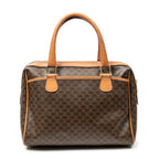 Handbag Vintage Small Slip Pocket Boston Brown Macadam Coated Canvas