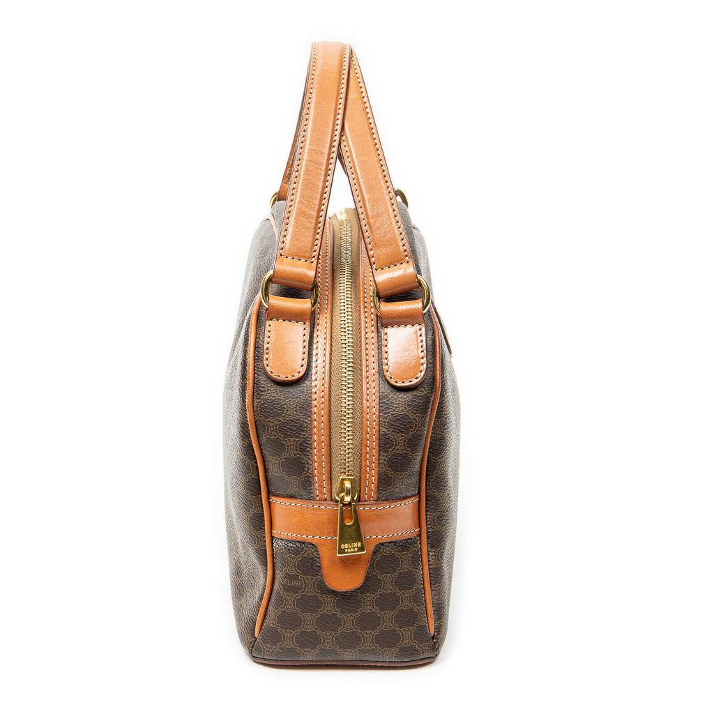 Handbag Dome Bowler Bag Brown Macadam Coated Canvas