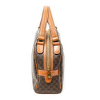 Handbag Dome Bowler Bag Brown Macadam Coated Canvas