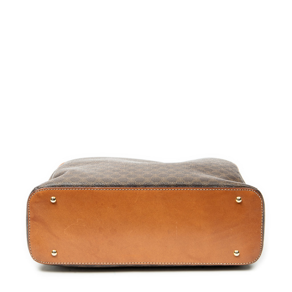 Handbag Dome Bowler Bag Brown Macadam Coated Canvas