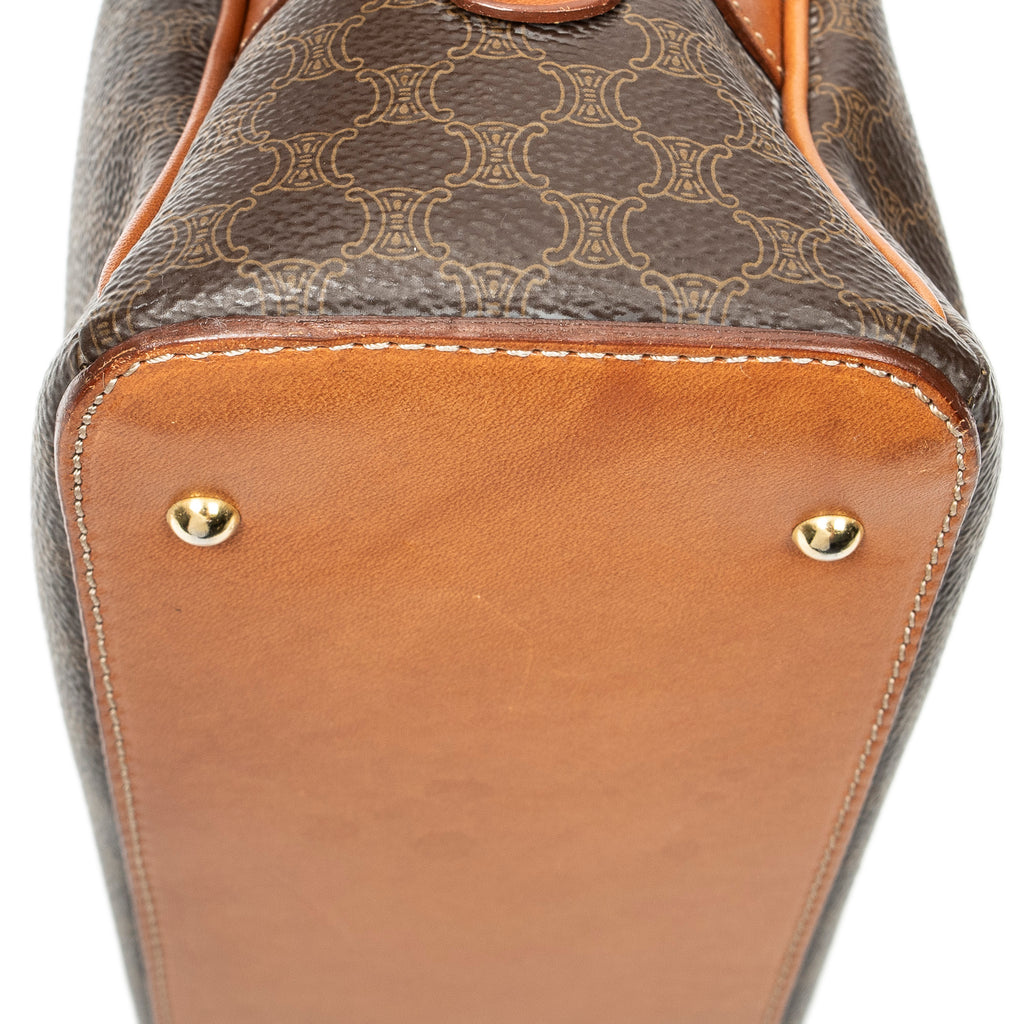 Handbag Dome Bowler Bag Brown Macadam Coated Canvas