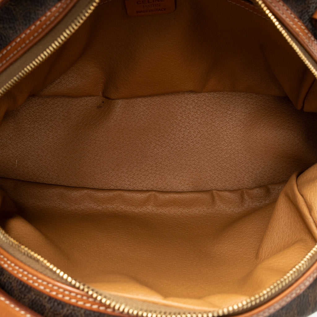 Handbag Dome Bowler Bag Brown Macadam Coated Canvas
