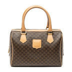 Handbag Small Boston Brown Macadam Coated Canvas